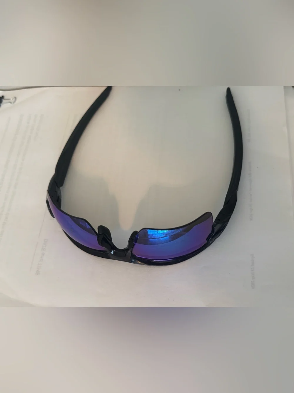 Oakley Men's Matte Black Frame Sunglasses with Blue Mirrored Lense